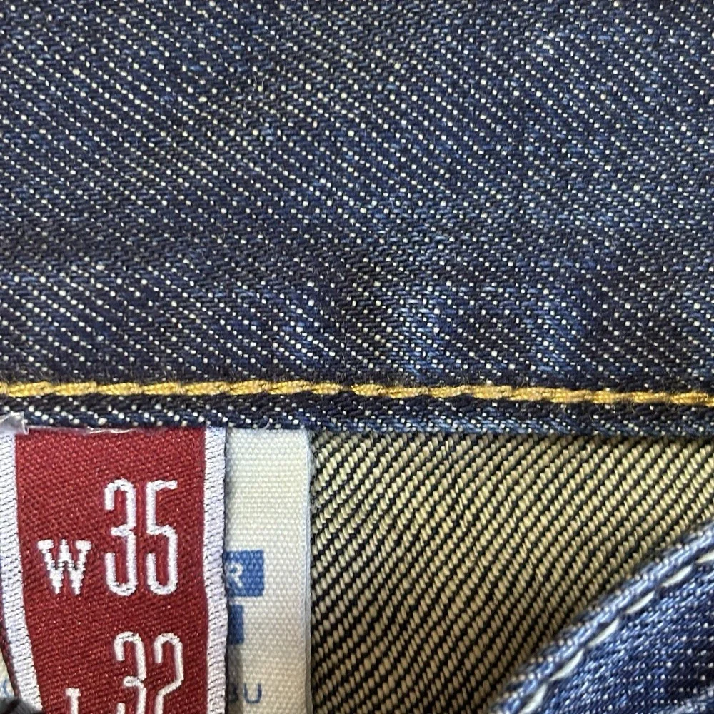 John B Stetson Jeans Mens 35x32 1014 Rocker Bootleg Cowby Western Blue‎ Denim